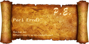 Perl Ernő névjegykártya